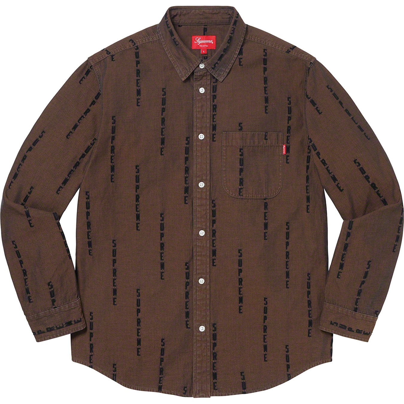 Logo Stripe Jacquard Denim Shirt view 7